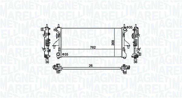 Radiateur moteur (Radiateur de refroidissement) MAGNETI MARELLI ref. 350213126900