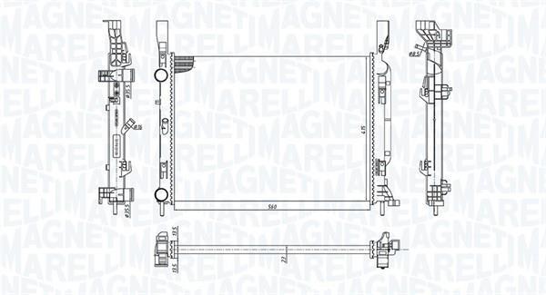 Radiateur moteur (Radiateur de refroidissement) MAGNETI MARELLI ref. 350213142600