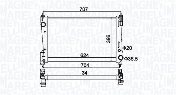 Radiateur moteur (Radiateur de refroidissement) MAGNETI MARELLI ref. 350213151200