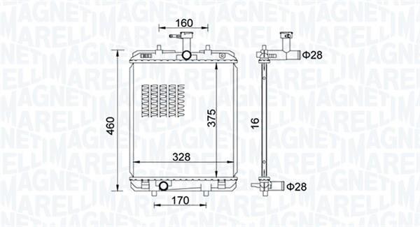Radiateur moteur (Radiateur de refroidissement) MAGNETI MARELLI ref. 350213151500