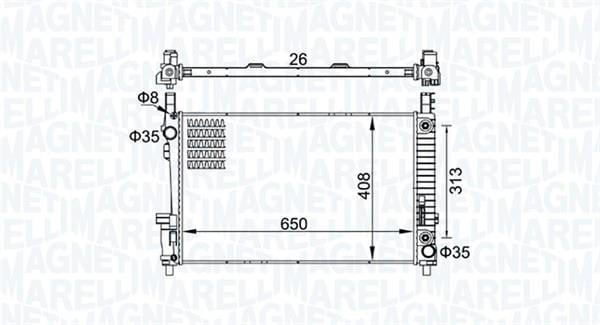 Radiateur moteur (Radiateur de refroidissement) MAGNETI MARELLI ref. 350213151700