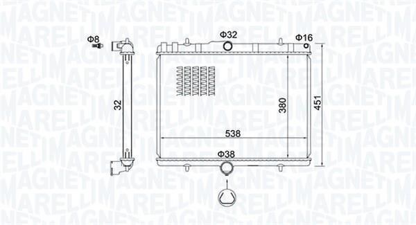 Radiateur moteur (Radiateur de refroidissement) MAGNETI MARELLI ref. 350213151800