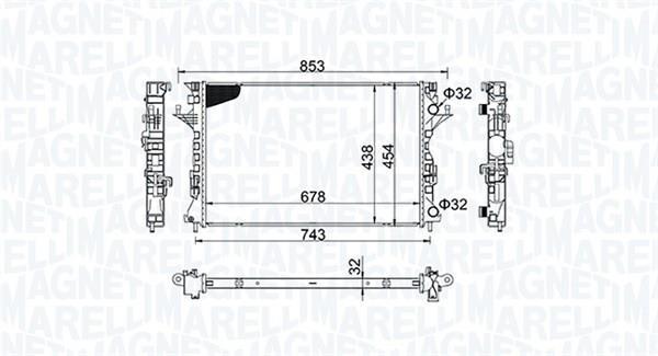 Radiateur moteur (Radiateur de refroidissement) MAGNETI MARELLI ref. 350213152200