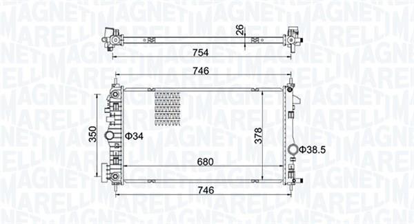 Radiateur moteur (Radiateur de refroidissement) MAGNETI MARELLI ref. 350213152300