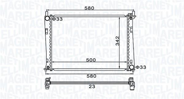 Radiateur moteur (Radiateur de refroidissement) MAGNETI MARELLI ref. 350213152600