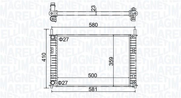 Radiateur moteur (Radiateur de refroidissement) MAGNETI MARELLI ref. 350213152700