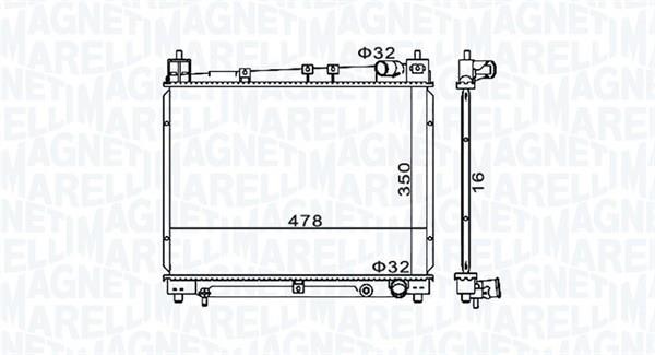 Radiateur moteur (Radiateur de refroidissement) MAGNETI MARELLI ref. 350213152900