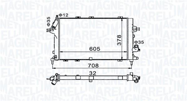 Radiateur moteur (Radiateur de refroidissement) MAGNETI MARELLI ref. 350213153400