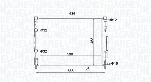 Radiador motor MAGNETI MARELLI ref. 350213153500