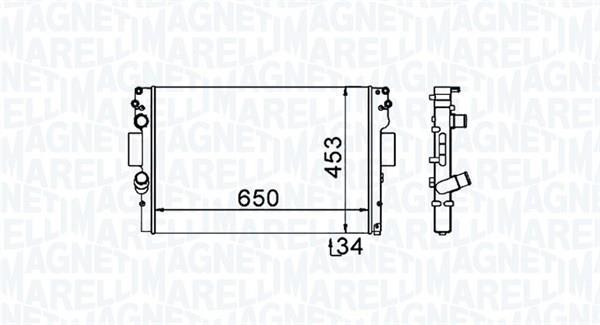 Radiateur moteur (Radiateur de refroidissement) MAGNETI MARELLI ref. 350213154000