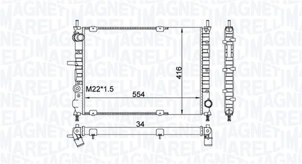 Radiateur moteur (Radiateur de refroidissement) MAGNETI MARELLI ref. 350213154300