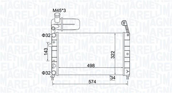 Radiateur moteur (Radiateur de refroidissement) MAGNETI MARELLI ref. 350213154400