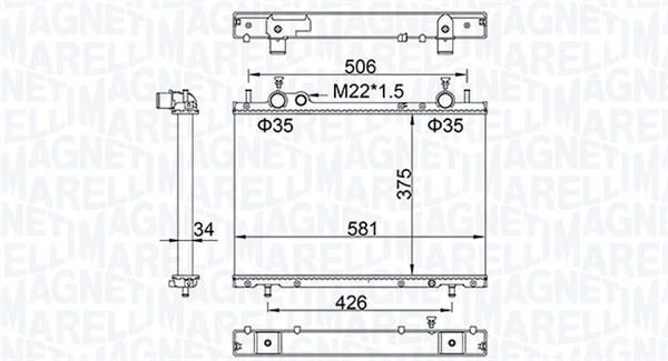 Radiateur moteur (Radiateur de refroidissement) MAGNETI MARELLI ref. 350213154800