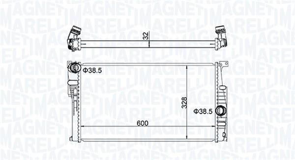 Radiateur moteur (Radiateur de refroidissement) MAGNETI MARELLI 350213155100