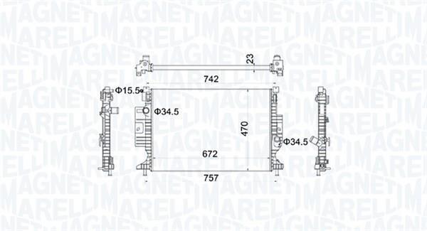 Radiador motor MAGNETI MARELLI ref. 350213155300