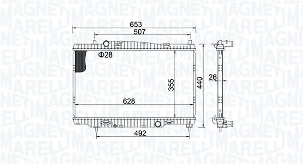 Radiateur moteur (Radiateur de refroidissement) MAGNETI MARELLI ref. 350213155400
