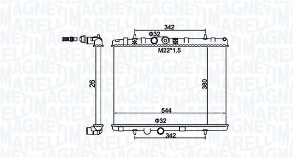 Radiateur moteur (Radiateur de refroidissement) MAGNETI MARELLI ref. 350213156100