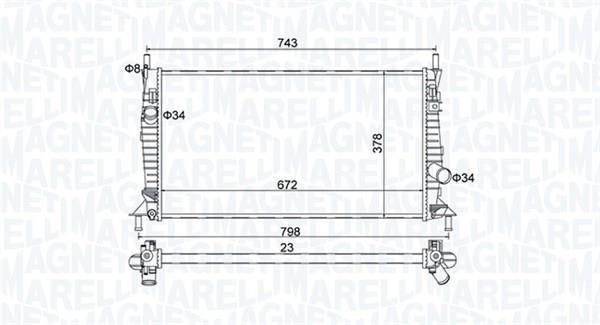 Radiateur moteur (Radiateur de refroidissement) MAGNETI MARELLI ref. 350213157400