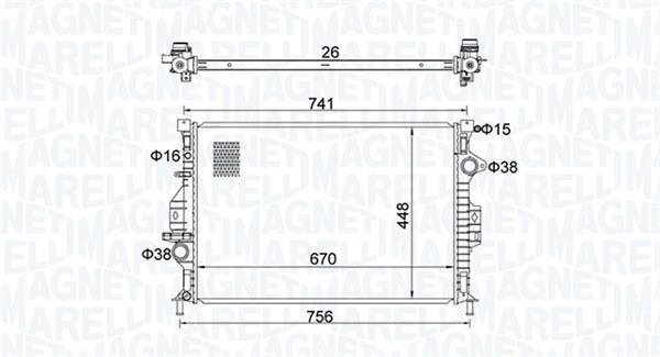 Radiateur moteur (Radiateur de refroidissement) MAGNETI MARELLI ref. 350213157700