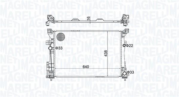 Radiateur moteur (Radiateur de refroidissement) MAGNETI MARELLI ref. 350213158600