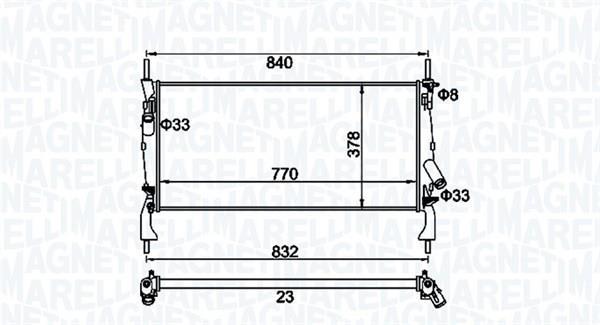 Radiateur moteur (Radiateur de refroidissement) MAGNETI MARELLI ref. 350213158900