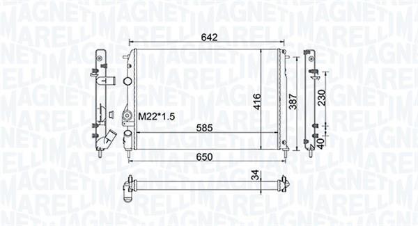 Radiateur moteur (Radiateur de refroidissement) MAGNETI MARELLI ref. 350213159100