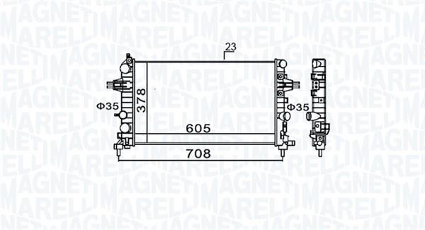 Radiateur moteur (Radiateur de refroidissement) MAGNETI MARELLI ref. 350213159300