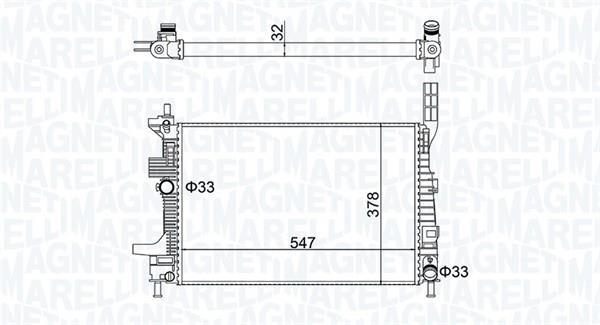 Radiateur moteur (Radiateur de refroidissement) MAGNETI MARELLI ref. 350213159700