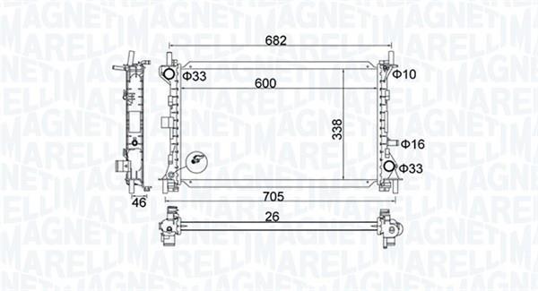 Radiateur moteur (Radiateur de refroidissement) MAGNETI MARELLI ref. 350213159900