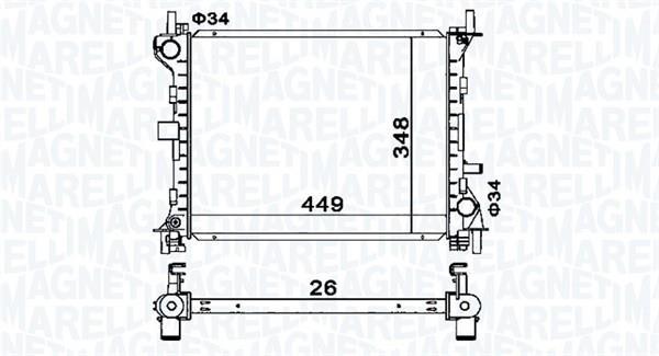 Radiateur moteur (Radiateur de refroidissement) MAGNETI MARELLI ref. 350213160300