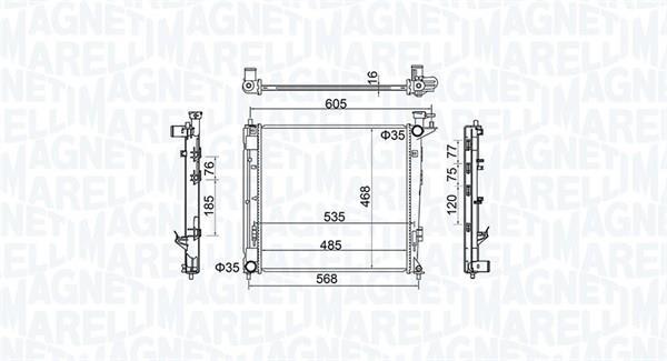 Radiateur moteur (Radiateur de refroidissement) MAGNETI MARELLI ref. 350213160500