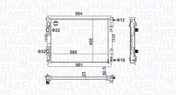 Radiador motor MAGNETI MARELLI ref. 350213160600