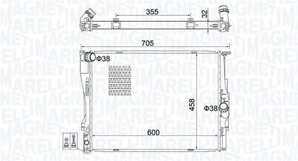 Radiador motor MAGNETI MARELLI ref. 350213160700