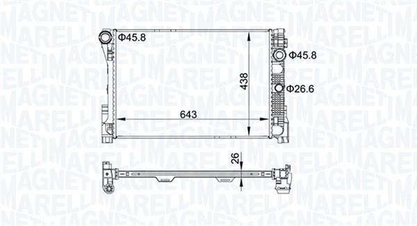 Radiateur moteur (Radiateur de refroidissement) MAGNETI MARELLI ref. 350213161300