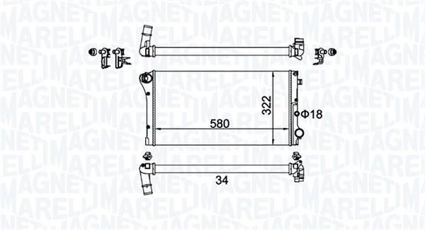 Radiador motor MAGNETI MARELLI ref. 350213161500