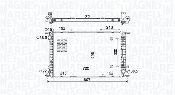 Radiador motor MAGNETI MARELLI ref. 350213161800