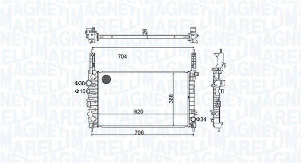 Radiador motor MAGNETI MARELLI ref. 350213162900