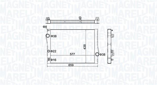 Radiateur moteur (Radiateur de refroidissement) MAGNETI MARELLI ref. 350213163500