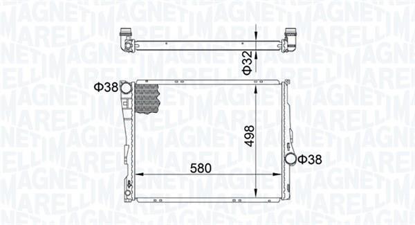 Radiateur moteur (Radiateur de refroidissement) MAGNETI MARELLI ref. 350213163600