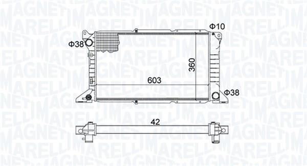 Radiateur moteur (Radiateur de refroidissement) MAGNETI MARELLI ref. 350213163800