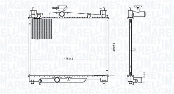 Radiateur moteur (Radiateur de refroidissement) MAGNETI MARELLI ref. 350213164800