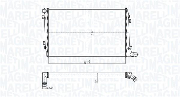 Radiateur moteur (Radiateur de refroidissement) MAGNETI MARELLI ref. 350213167300