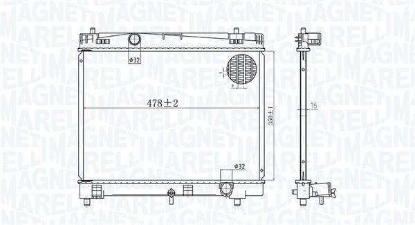 Radiateur moteur (Radiateur de refroidissement) MAGNETI MARELLI ref. 350213167600