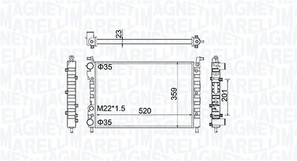 Radiateur moteur (Radiateur de refroidissement) MAGNETI MARELLI ref. 350213171100