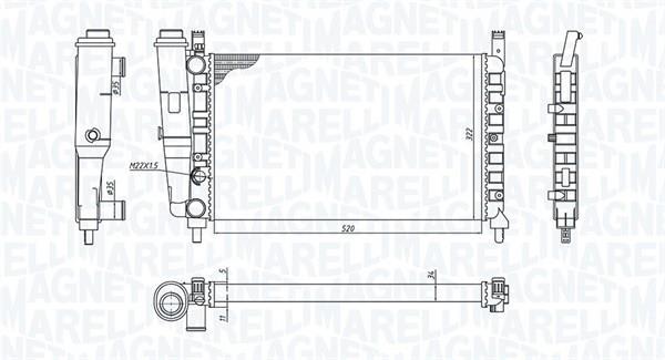 Radiador motor MAGNETI MARELLI ref. 350213172400