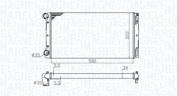 Radiador, refrigeración del motor MAGNETI MARELLI ref. 350213172000