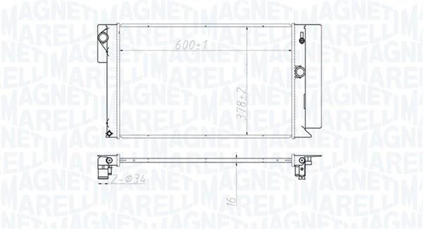 Radiateur moteur (Radiateur de refroidissement) MAGNETI MARELLI ref. 350213173100