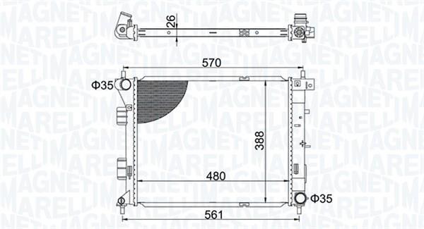 Radiateur moteur (Radiateur de refroidissement) MAGNETI MARELLI ref. 350213173600
