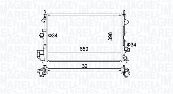 Radiateur moteur (Radiateur de refroidissement) MAGNETI MARELLI ref. 350213173700