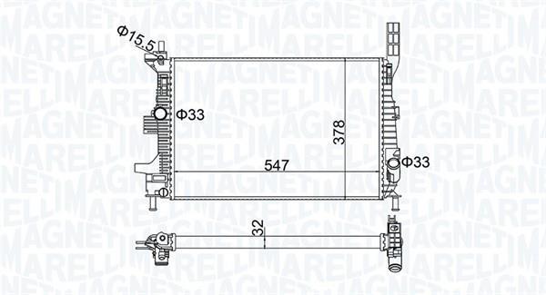 Radiateur moteur (Radiateur de refroidissement) MAGNETI MARELLI ref. 350213173800